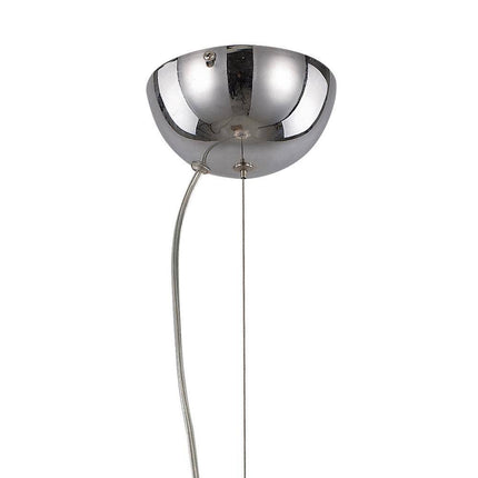 1-Light Polished Chrome Mini Pendant Light Fixture with Clear Beehive Glass Shade