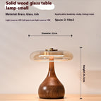 Full Spectrum Light Source 12W / Solid Wood Glass Lamp Small / EU
