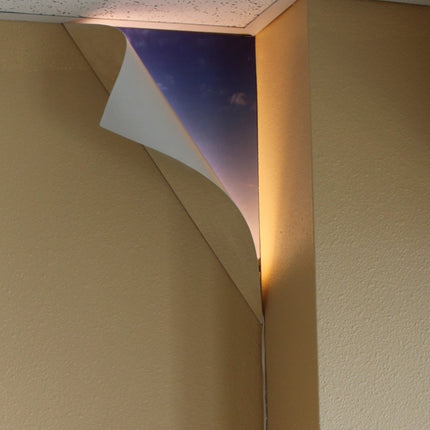 18"H Big Reveal LED Corner Light White Curved Metal