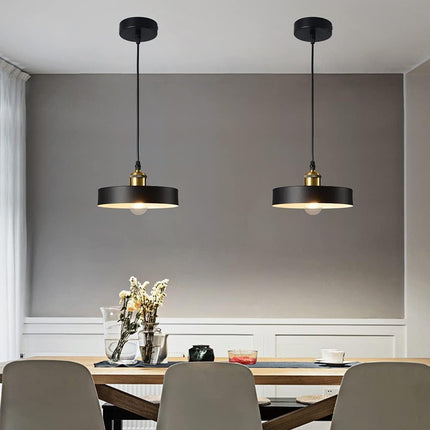 Black Industrial Pendant Light Kitchen Island 7.87 Inch Mini Adjustable Wire Height Light E26 Base for Restaurant Bar Cafe Bedroom Foyer into the Library DIY Decorative Pendant Light