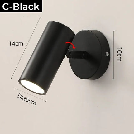 Nordic Bedroom Bedside LED Reading Wall Lamp with Switch Adjustable Wall Lights Fixture for Hotel Living Room Kitchen Wall Decor