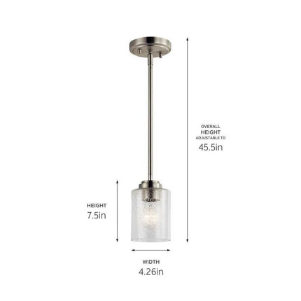 44032Nbr- Lighting-Winslow - 1 Light Mini Pendant - 7 Inches Tall by 4.25 Inches Wide-Natural Brass Finish
