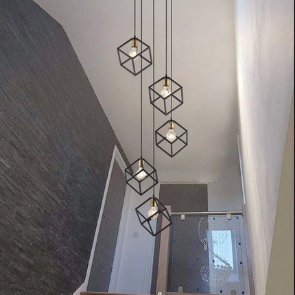 Indie 5 - Light Modern Cluster Square Cube Minimalist Chandelier