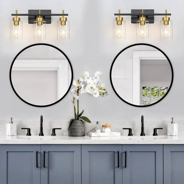 Modern Bathroom Vanity Light Dimmable 3 Light Wall Sconce Brushed Gold Indoor Lighting Fixture E26 Compatible Easy Installation