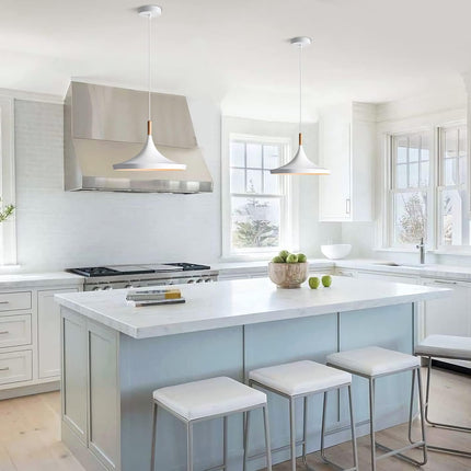 White Farmhouse Barn Pendant Light Large Retro Industrial Chandelier Ceiling Hanging Lights Mid Century Modern Swag Pendant Lamp Vintage Kitchen Island Lighting