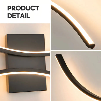Modern LED Wall Sconces Interior Lighting For Bedside Bedroom Living Room Kitchen Black White Aluminum Line Wall Lamps Up&Down