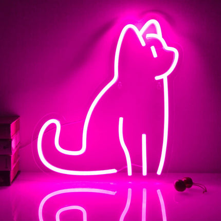 Led Neon Light Glowing Cat Pattern Indoor And Outdoor Wall Decoration Room Night Light Gift