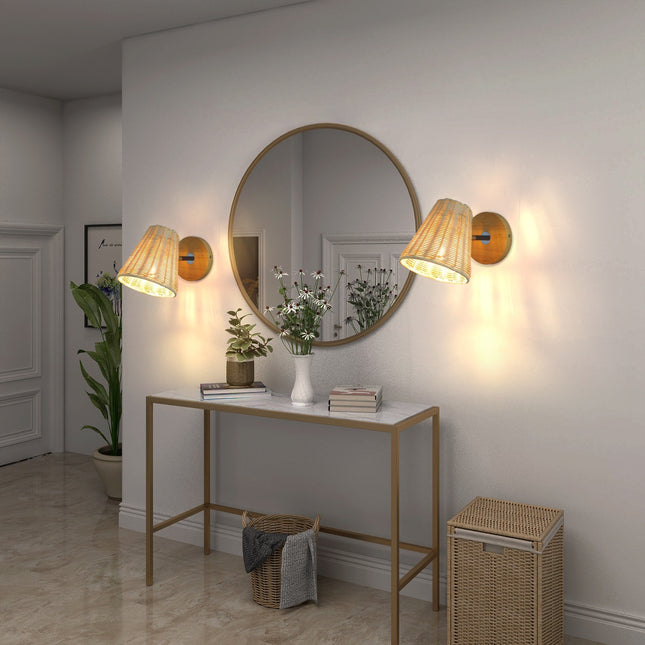 Rattan Wall Sconce