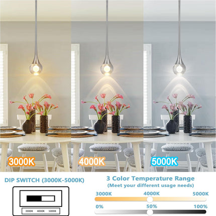 1-Light Pendant Lights Kitchen Island, 8W 3 Color Temperature Dimmable LED Pendant Light Fixtures, Silver Hanging Crystal Teardrop Pendant Lights for Bathroom, Bedroom