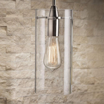 Brushed Nickel Pendant Lights Kitchen Island - Large Clear Glass Pendant Light Fixture
