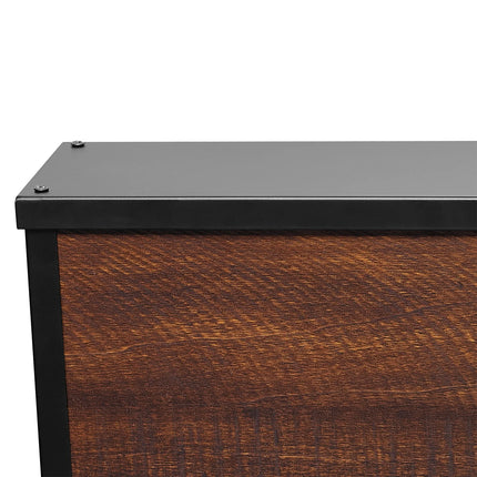 Johnnie Faux Wood 28W Integrated LED Dimmable Pendant Lighting with Matte Black Accents, 60334