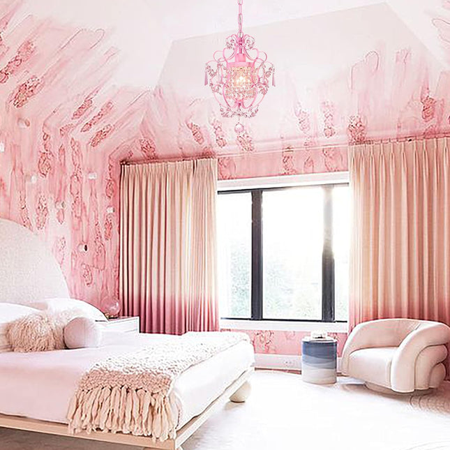 Modern Crystal Pendant Light ，Hanging Lamp for Girls Room Bedroom and Living Rooms