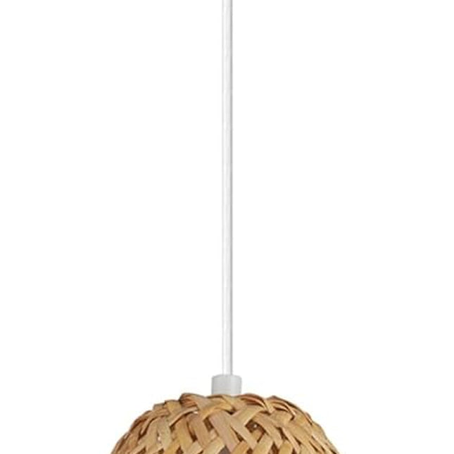Electric 61090 Rio 1-Light Pendant Light, Light Twine Shade, White Socket, White Cloth Hanging Cord