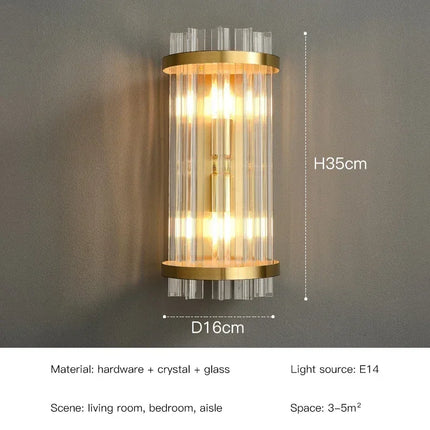 LED Luxury Crystal Wall Lamps For Living Room Hall Foyer Hotel Indoor Home Art Decor Wall Sconces Gold Bedside Lights Wall Light