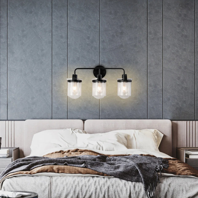 ,Modern ll Sconce with Clear Glass Shade,Industrial Indoor Light, [No Bulb],for flanking mirrors and ‎entryway,Bathroom, Bedroom