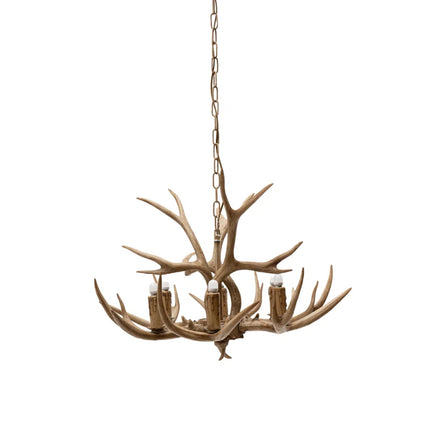 Escher Retro Antler Resin Chandelier Countryside Pendant Light
