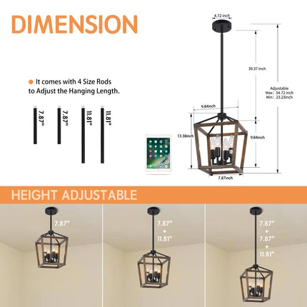 Jaisyn 4-Light Lantern Pendant Light Fixtures