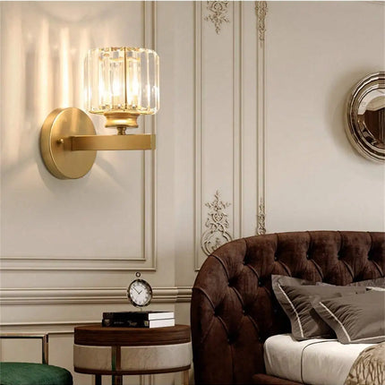 1PCS Crystal Wall Sconces, Wall Light Fixtures Indoor Bathroom Light Fixtures, Bedroom Living Room Kitchen Modern Sconce Lightin