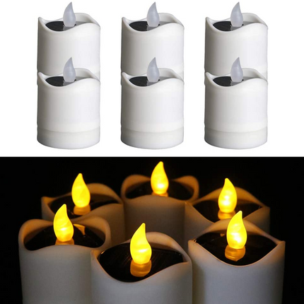 Solar Powered LED Candle Lights for Wedding Party Christmas Decoration