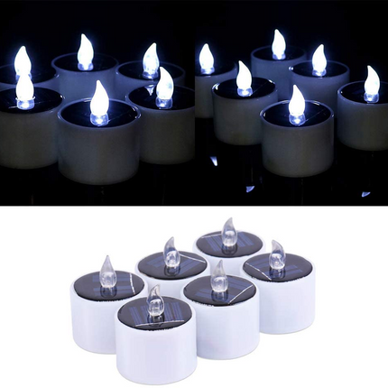 Solar Powered LED Candle Lights for Wedding Party Christmas Decoration