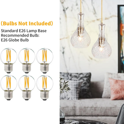 Glass Modern Pendant Light Hanging Adjustable Gold Pendant Lighting for Kitchen Island with Unique Glass Shade Pendant Light Fixtures Indoor Pendant Lamp