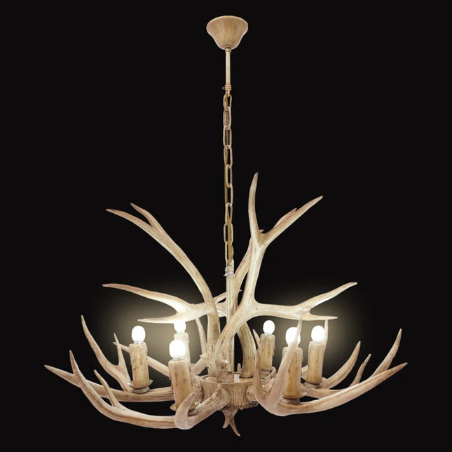 Escher Retro Antler Resin Chandelier Countryside Pendant Light
