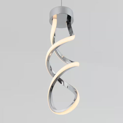 Swirl 13-Watt 1 Light Chrome Modern Integrated LED Mini Pendant Light Fixture for Kitchen Island