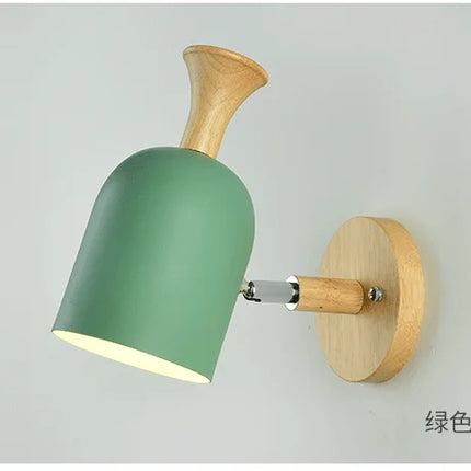 Nordic Design Led Indoor Wall Lamp Metal Lampshade Wood Bedside Corridor Vanity Light Luminaire Wall Sconce Home Deco Room Lamps