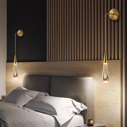 Post-Modern Crystal Wall Lights Glass Led Creative Raindrops Wall Lamp for Restaurant Bedroom Bedside Corridor Wall Sconces Lamp