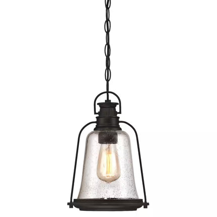 Brynn 1-Light Oil Rubbed Bronze with Highlights Outdoor Hanging Pendant