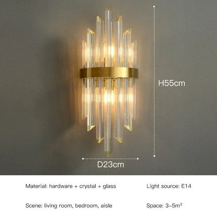 LED Luxury Crystal Wall Lamps For Living Room Hall Foyer Hotel Indoor Home Art Decor Wall Sconces Gold Bedside Lights Wall Light