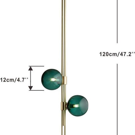 Modern 3-Light Pendant Light Fixture Green Globe Glass Chandeliers Ceiling Lights Brushed Gold round Ball Lighting Hanging Pendant Lamp for Bedroom Living Room Cafe Bar Shop Decoration (Green)