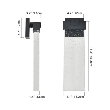 Modern Outdoor Wall Light Fixture, Weatherproof LED Wall Sconce with Bubble Crystal, Black Finish, Up and Down Lighting