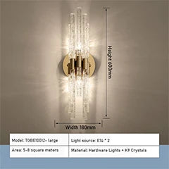 Modern Fantasy staircase lighting kitchen K9 crystal wall lamp sconces led Night lights housing glass decor bedroom lighting