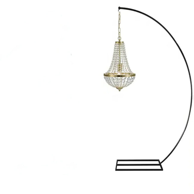 4pcs Luxury Metal Arch Drape with Suspend Chandelier Flowers Arches Wedding Stand Chandelier Display For Party Event Decoration
