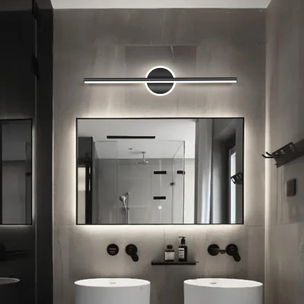 Modern LED Mirror Lamp 40/55cm Wall Light Bathroom Toilet Black Gold Long Strip Fixture Home Decor Led Lighting Lamps Lustre
