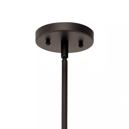 Davenport 1-Light Olde Bronze Transitional Shaded Kitchen Convertible Pendant Hanging Light to Semi-Flush