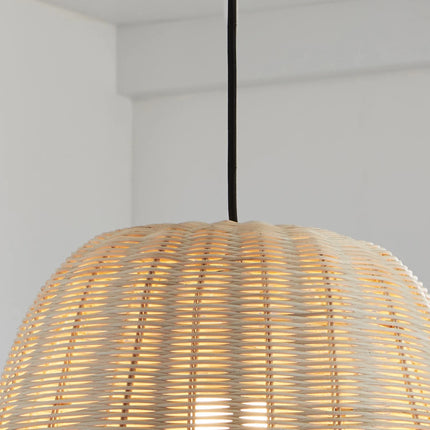16.5" Architectural Natural Woven Pendant Light, Adjustable Cord