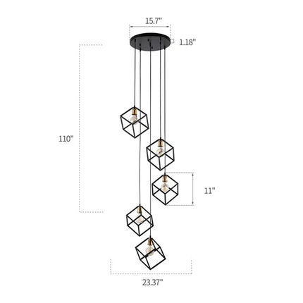 Indie 5 - Light Modern Cluster Square Cube Minimalist Chandelier