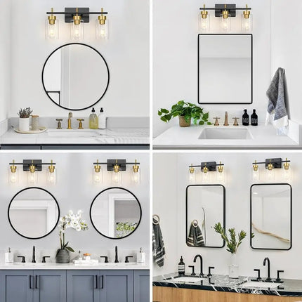 Modern Bathroom Vanity Light Dimmable 3 Light Wall Sconce Brushed Gold Indoor Lighting Fixture E26 Compatible Easy Installation