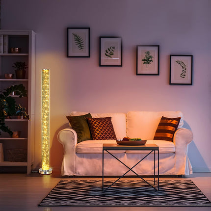 Modern Living Column Floor Lamp, LED Corner Standing Tube Floor Lamp, Decorative Elegant Design Metal Exposed Rope Floor Lamp for Living Room, Bedroom, Office, Christmas, Wedding