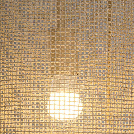 9.84 In. 1-Light Beige Cylindrical Mini Hanging Pendant Light with Woven Rope Shade