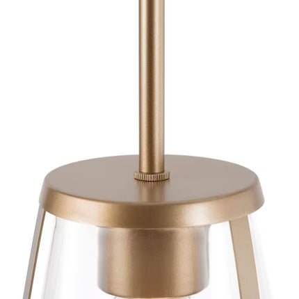 1-Light Gold Modern Pendant Lighting Contemporary Hanging Light Fixture with Clear Glass Shade for Kitchen Foyer Hallway