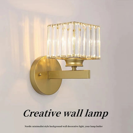 Nordic Simple LED Wall Lamp Modern Luxury Crystal Sconce Living Room Bedside Restaurant Interior Decoration Creative Wall Light