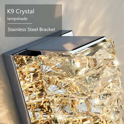 Modern Luxury Wall Lamp Crystal LED Wall Light Bright Wall Sconce for Living Room Background Aisle Bedside Hotel Deco Lighting