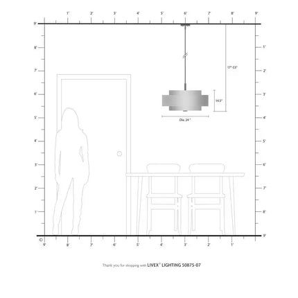 Meridian 5 Light Bronze Pendant